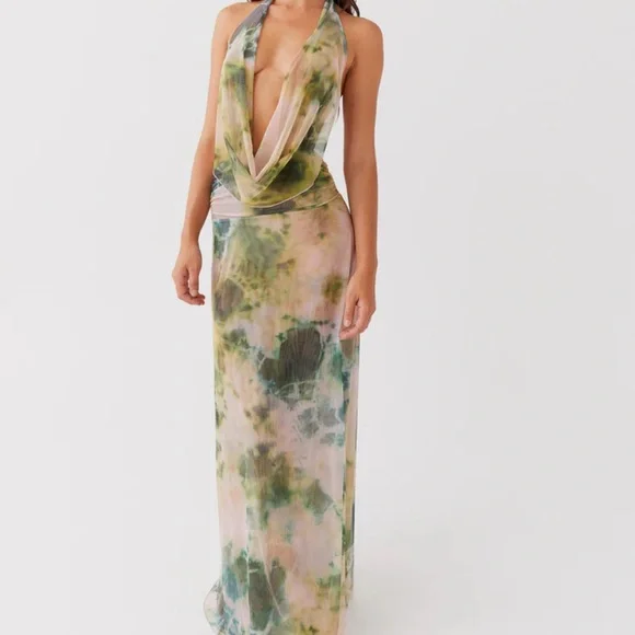 peppermayo mesh dress Ambre Mesh Panel Maxi Dress